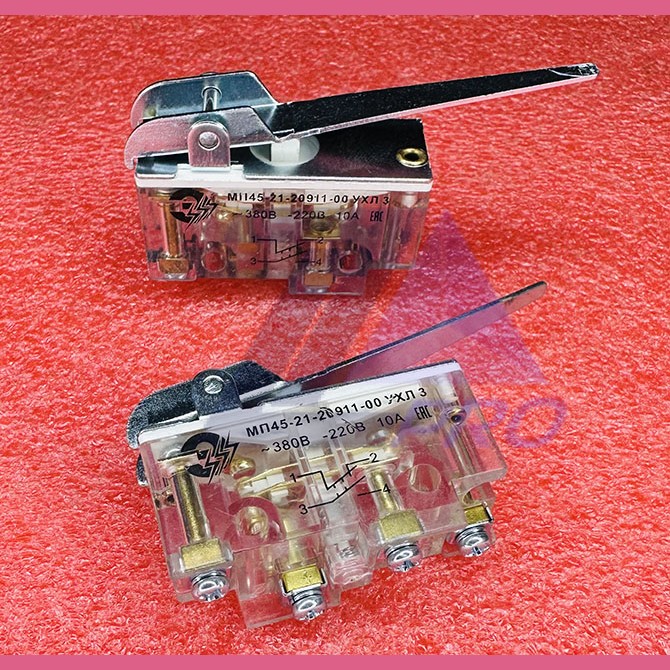 Микропереключатель (с рычагом, 1НО+1НЗ, аналог ВП73 11011 00УХЛ3) МП45-21-20911-00УХЛЗ